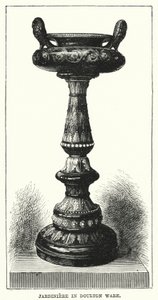 Jardiniere i Doulton ware (gravering) af English School