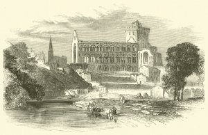 Jedburgh Abbey (gravering) af English School