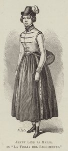 Jenny Lind som Maria, i "Regimentets datter" (gravering) af English School