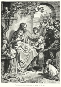 Jesus Kristus og børnene (gravering) af English School