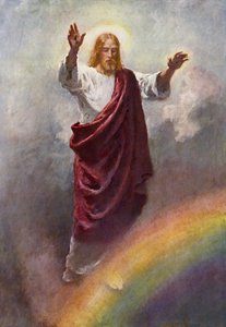 Jesus Verdens Frelser og Konge (farve litho) af English School