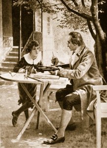 Johann Wolfgang von Goethe instruerer sin søn, August, hvordan man skyder med en armbrøst af English School