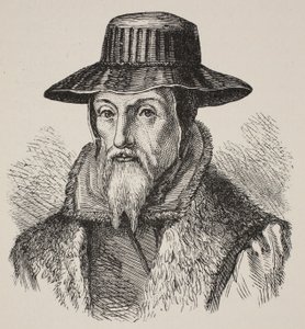 John Foxe, illustration fra The Church of England: A History for the People af H.D.M. Spence-Jones, pub. ca. 1910 (sepiafoto) af English School