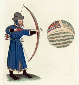 John Gower (farvet gravering) af English School