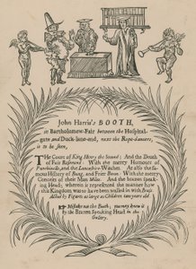 John Harriss Booth i Bartholomew Fair af English School