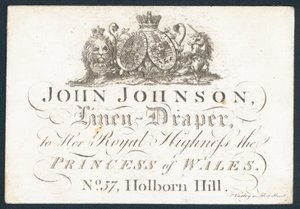 John Johnson, Leinenhändler, Visitenkarte von English School