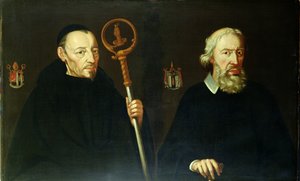 John Placid (1599-1681) og hans bror Sir Thomas Gascoigne, 2. Baronet (ca. 1593-1686) (olie på lærred) af English School