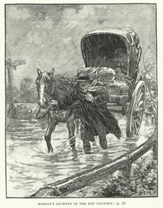 John Wesleys rejse i fenlandet (gravering) af English School