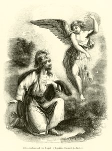 Joshua og englen, Agostino Carracci, Joshua v (gravering) af English School