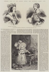 Jubilæumsåret for dronningens regeringstid, hendes majestæts tidlige liv (gravering) af English School