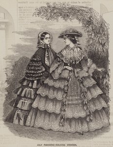 Juli mode, gåkjoler (gravering) af English School