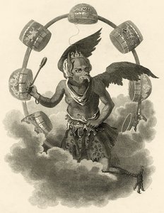 Jupiter, et kinesers idol, illustration fra Verden: eller universets nuværende tilstand, der er en generel og komplet samling af moderne rejser og rejser, af Cavendish Pelham, udgivet af English School