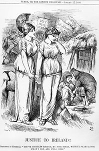 Justice to Ireland!, graveret af Joseph Swain, fra Punch, 17. januar 1880 af English School