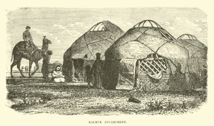 Kalmuk encampment  af English School