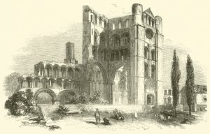 Kelso Abbey (gravering) af English School