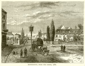 Kennington, fra den grønne, 1780 af English School