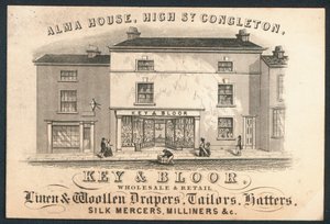 Key and Bloor, engros- og detailhandel med linned og uldne draperinger, skræddere, hattemagere, silke mercers, fræsere af English School