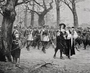 Kong Charles I (1600-49) på vej mod sin henrettelse af English School