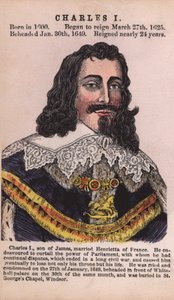 Kong Charles I (farvet gravering) af English School