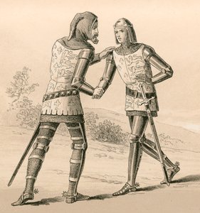 Kong Edward III hilser sin søn, den sorte prins, efter slaget ved Crecy af English School