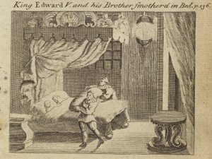 Kong Edward V og hans bror kvalte i sengen af English School