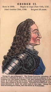 Kong George II (farvet gravering) af English School