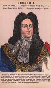 Kong George I (farvet gravering) af English School