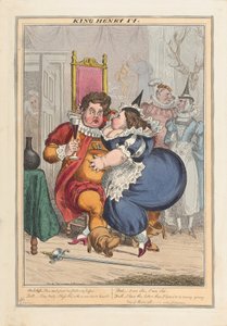 Kong Henrik IV, pub.1827 (håndfarvet gravering) af English School