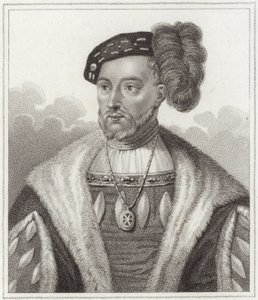 King James V (stipple gravering) af English School