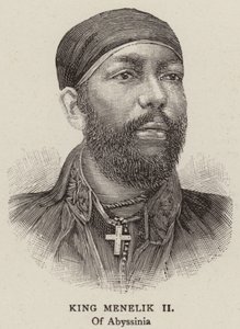Kong Menelik II (gravering) af English School