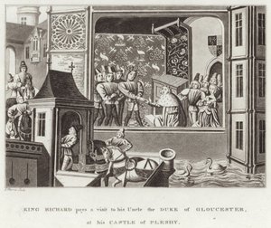 König Richard besucht seinen Onkel, den Herzog von Gloucester, in seinem Schloss Pleshy
