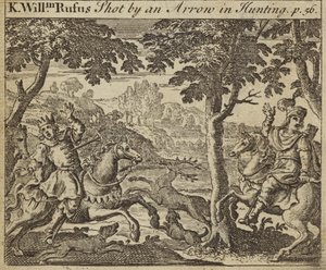 Kong William II af England skudt af en pil under jagt, 1100 af English School