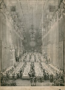 Kong William IV og Adelaide i Guildhall, London, 1834 af English School