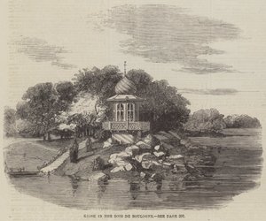 Kiosk i Bois de Boulogne (gravering) af English School