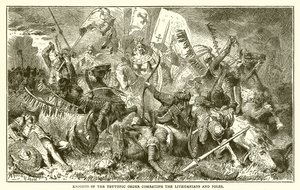 Riddere af den teutoniske orden, der bekæmper litauerne og polakkerne af English School