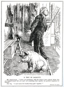 LLoyd George møder modstand mod sit lovforslag om regering i Irland fra det irske republikanske parti. februar, 1920 af English School