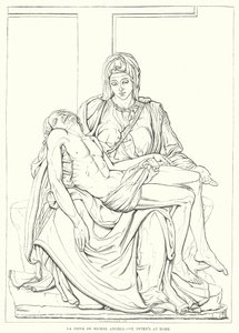 La Pieta De Michel Angelo, Peterskirken i Rom (gravering) af English School