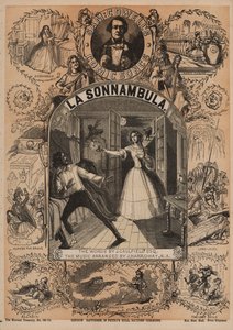 La Sonnambula, en af Sam Cowells tegneseriesange (farve litho) af English School