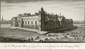 Lacock Abbey, Wiltshire (gravering) af English School