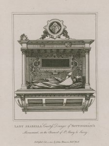 Lady Arabella, enkegrevinde af Nottinghams monument i kapellet St Mary le Savoy af English School