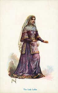 Lady Leflet (farvelitografi) af English School