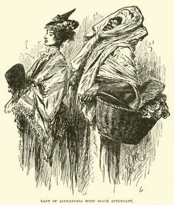Lady of Alexandria med Black Attendant af English School