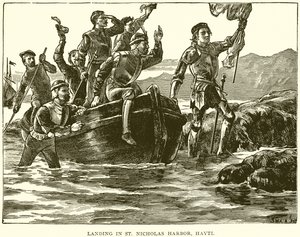 Landing i St. Nicholas Harbor, Hayti af English School