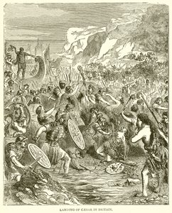 Landgang af Cæsar i Storbritannien af English School