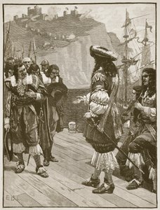 Landing af Charles II ved Dover, 26. maj 1660, illustration fra Cassells Illustrated History of England (sepia-foto) af English School