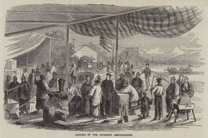 De japanske ambassadørers landgang (kobberstik) af English School