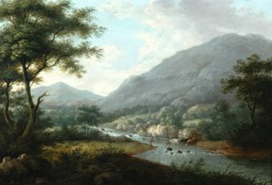 Landskab med kvæg af English School