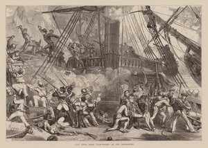 Sidste scene fra "Trafalgar" på Canterbury (kobberstik) af English School