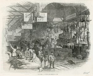 Leadenhall Market juleaften, 1845 af English School
