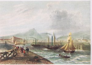 Leith Harbour 1842 af English School